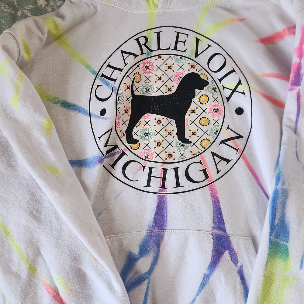Colorful Tie-Dye Charlevoix Michigan Hoodie